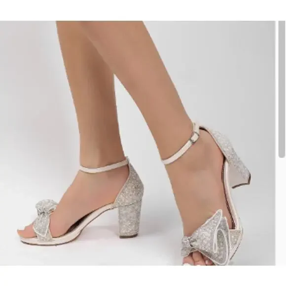 Badgley Mischka  Poppy Rhinestone Bejeweled Block Heel US 8 NEW - Picture 4 of 12